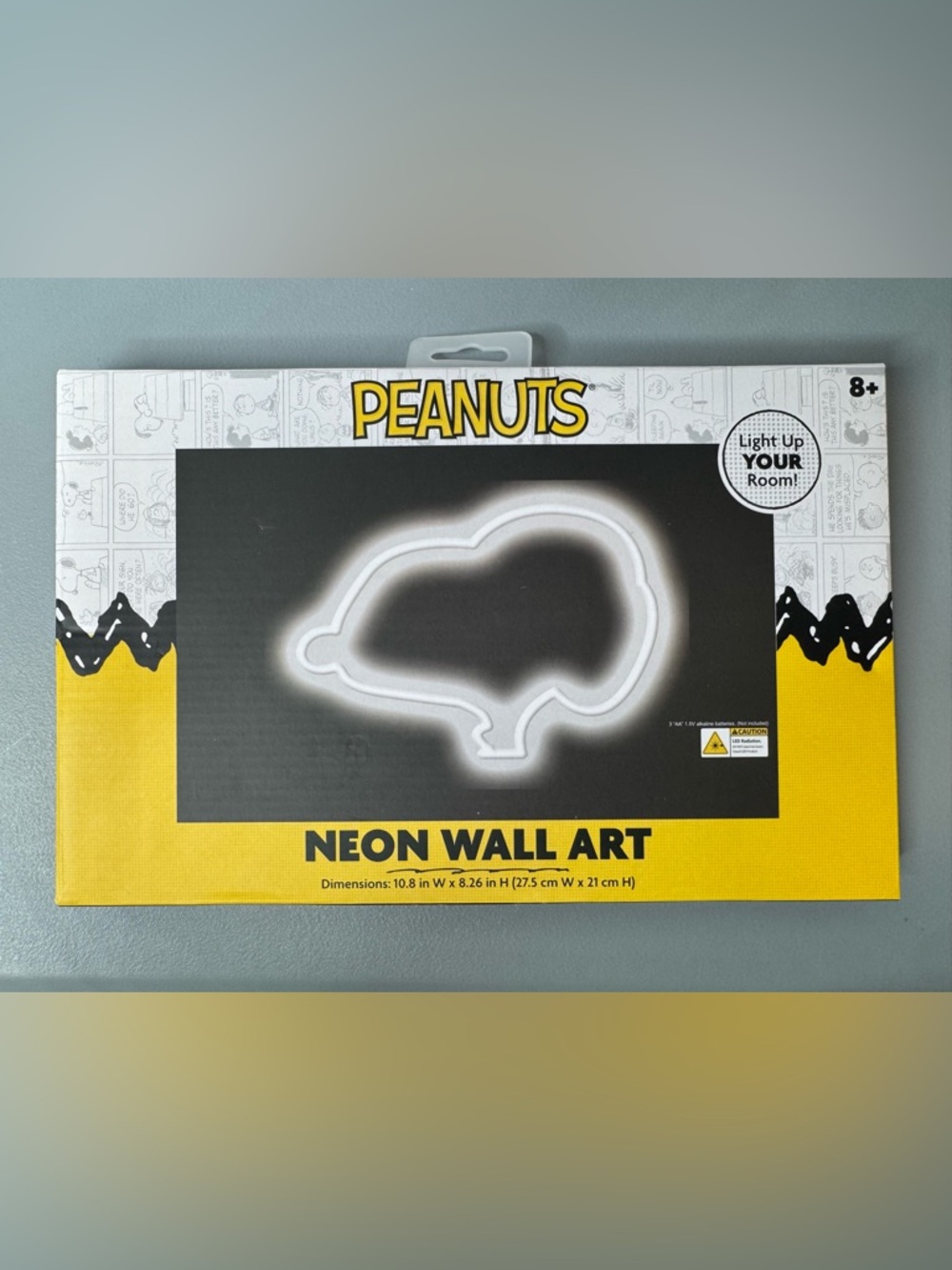 Peanuts LED Neon Wall Art snoopy head - White and Yellow Accents